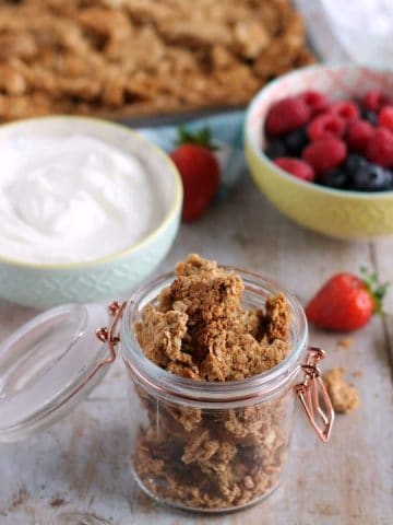 Peanut Butter Granola in a jar