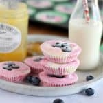 Frozen Blueberry Yogurt Bites in a tray