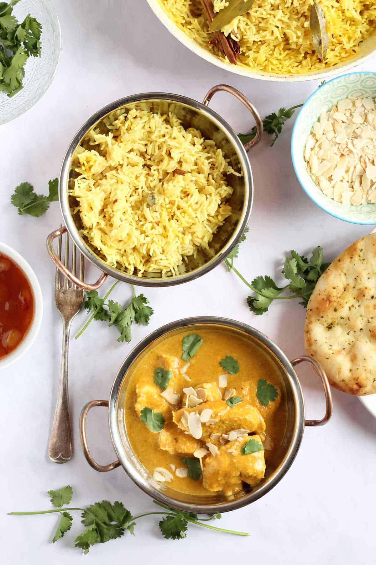 Chicken curry and rice