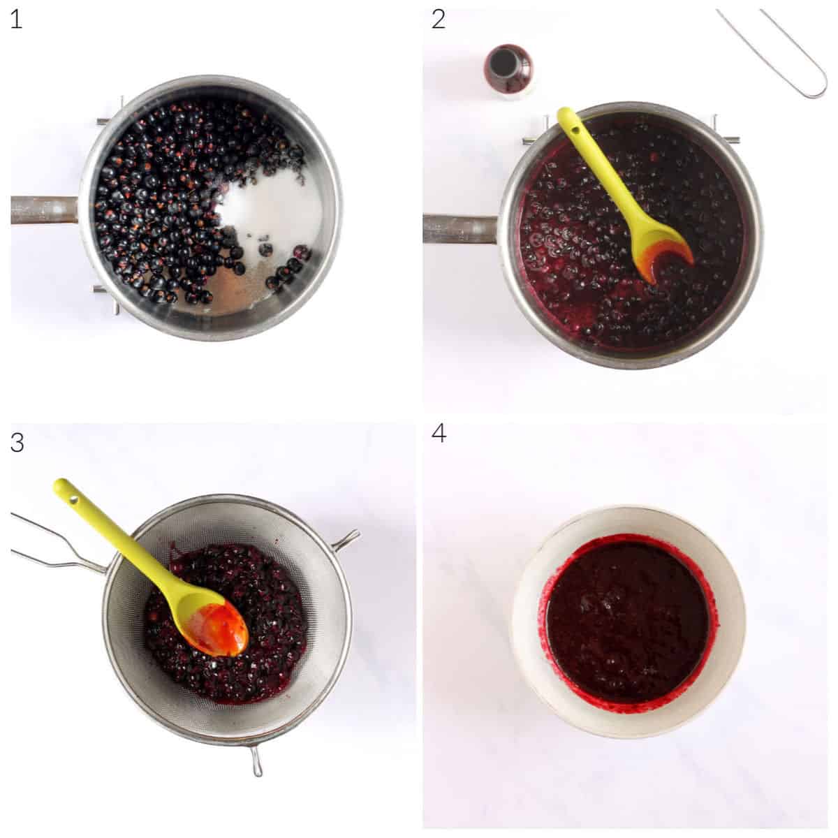Step-by-step blackcurrant coulis recipe.