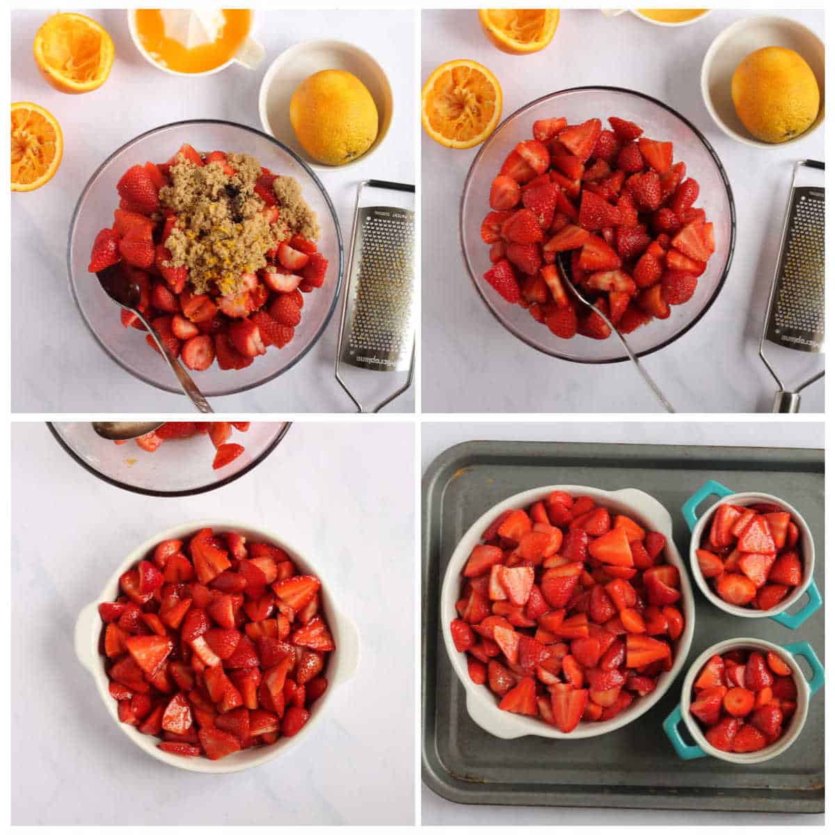 Step-by-step strawberry cobbler instructions.