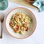 Halloumi Couscous Salad in a serving bowl