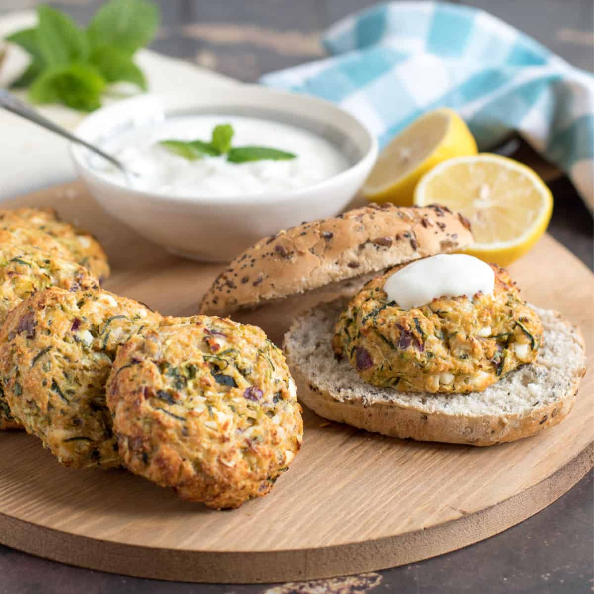 Courgette Burgers With Feta Effortless Foodie