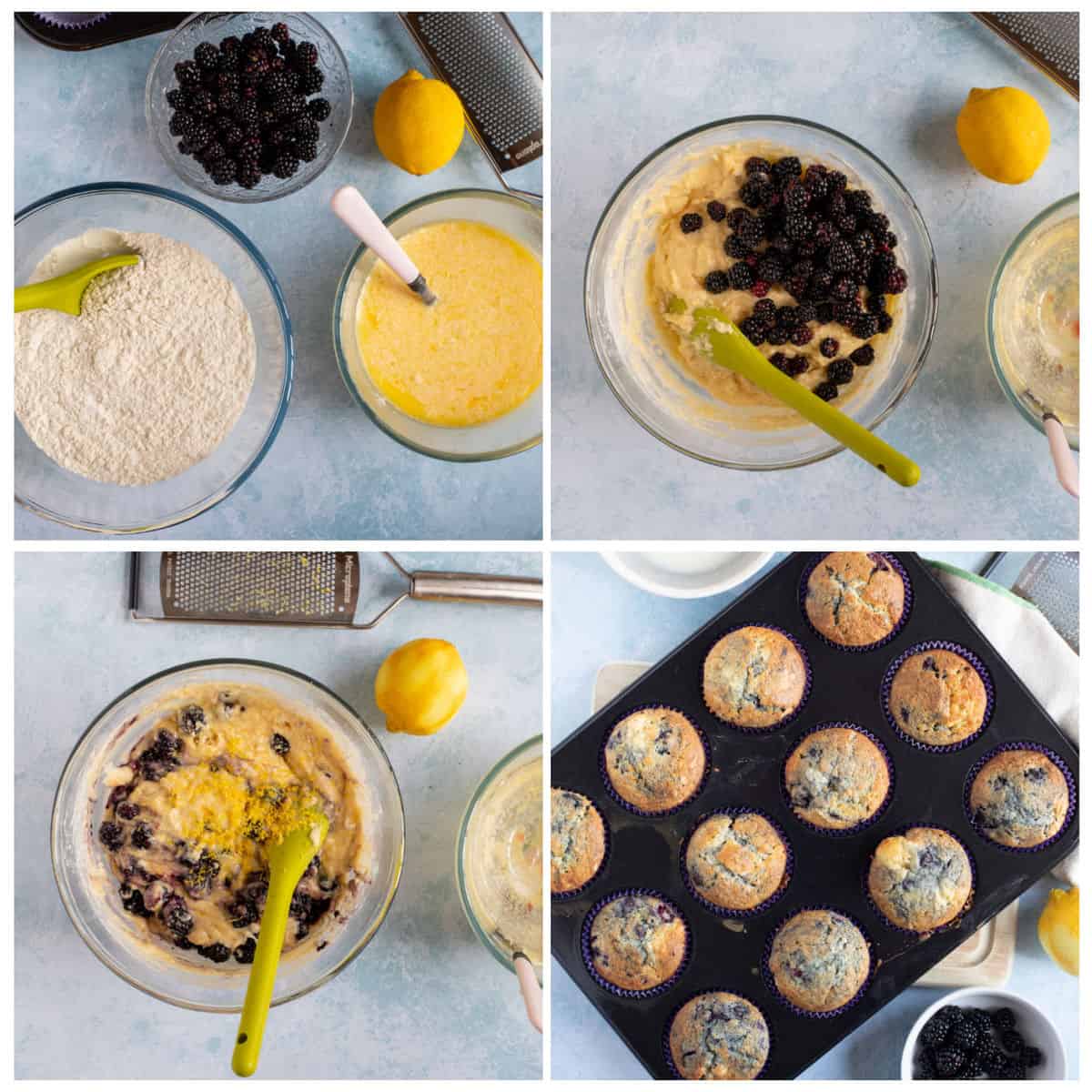 step by step photo instructions for making the muffins