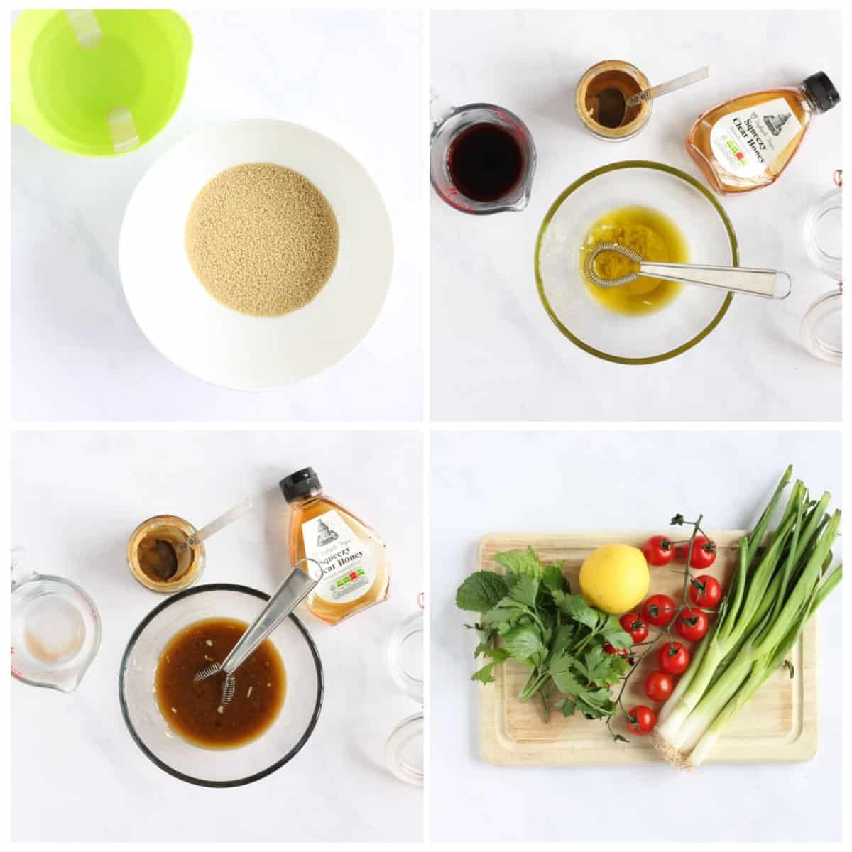 Step by step photo instructions for making halloumi couscous part 1