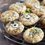 Halloween sprinkle cookie close-up.