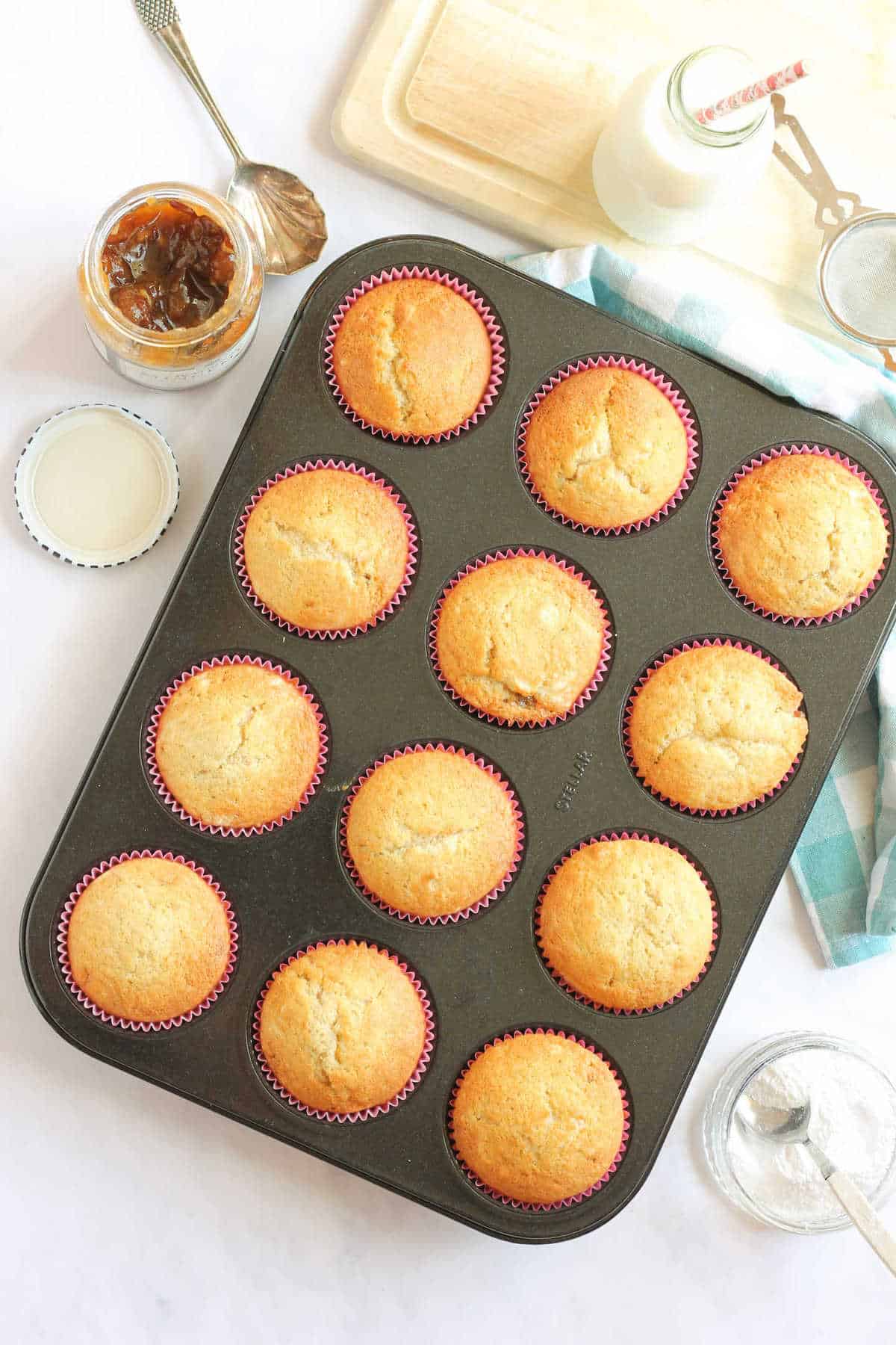 Muffins just out of the oven.