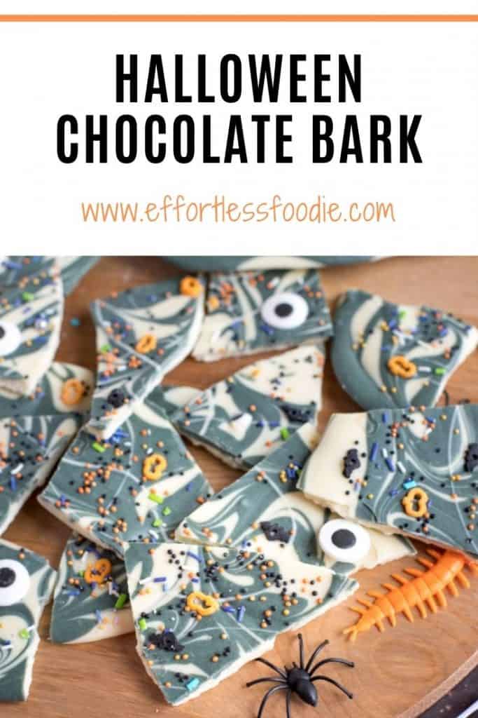 Halloween Chocolate Bark Pin image