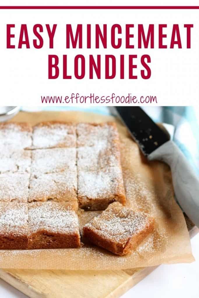 Mincemeat Blondies Pinterest pin.