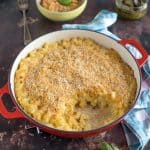 cheesy pasta with a breadcrumb topping.