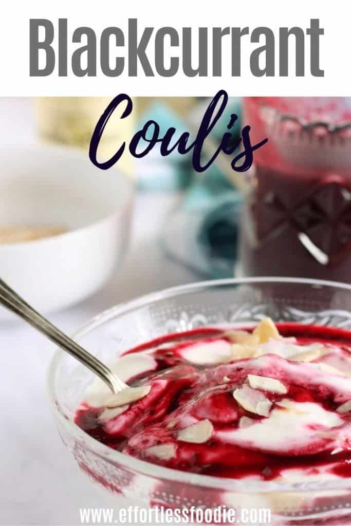 Blackcurrant coulis pin image.