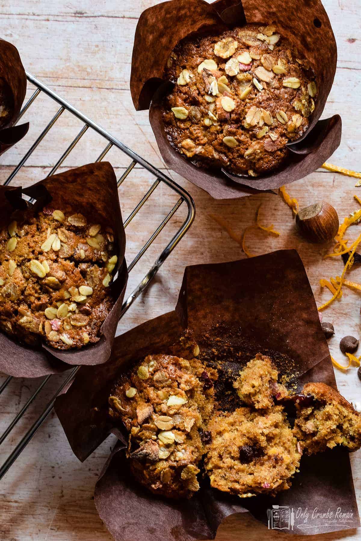 Breakfast muesli muffins.