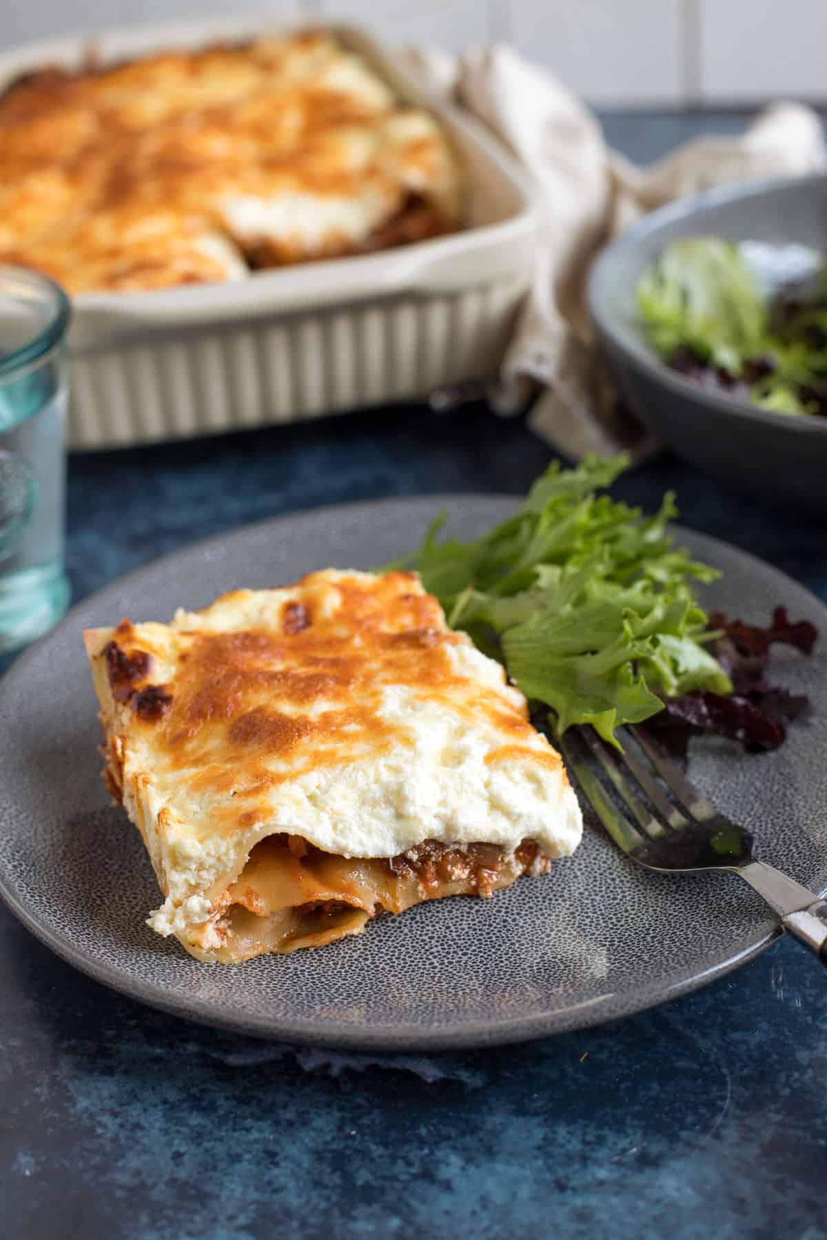 A slice of my easy lasagne.