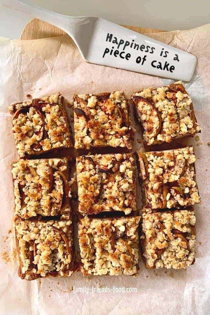 Pear and Apple Crumble Cake slices.