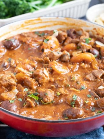 Lamb and apricot tagine