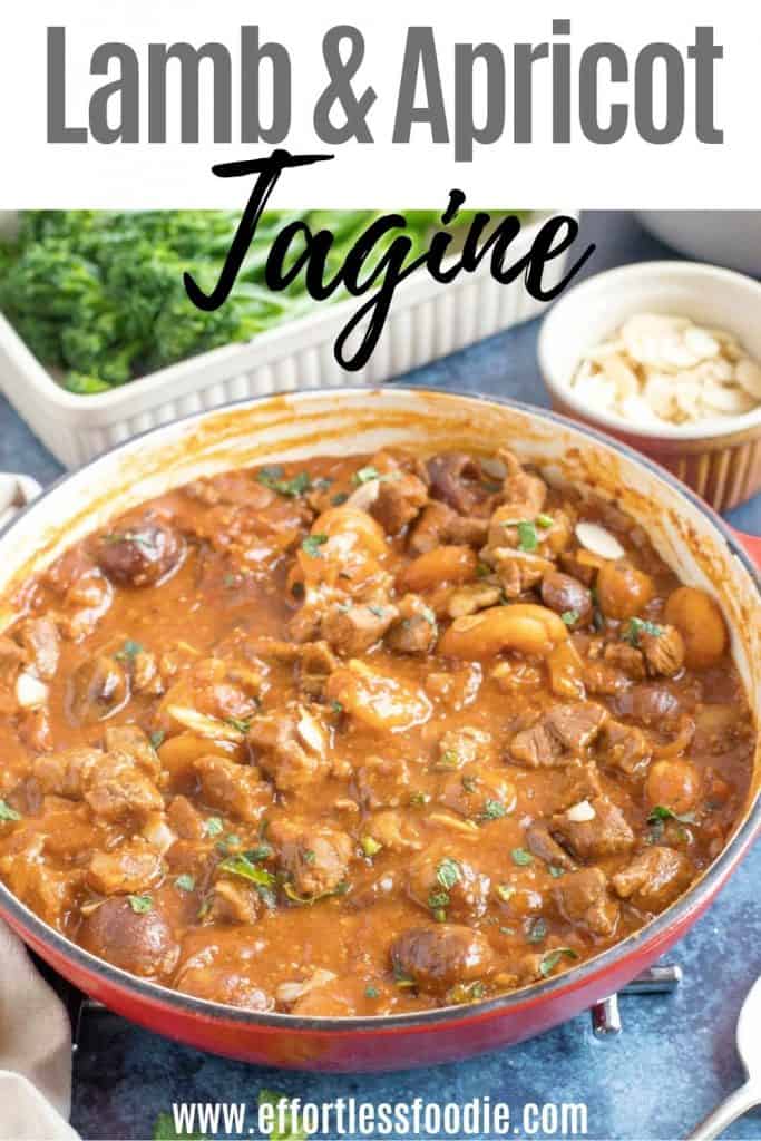 Lamb and apricot tagine pin image.