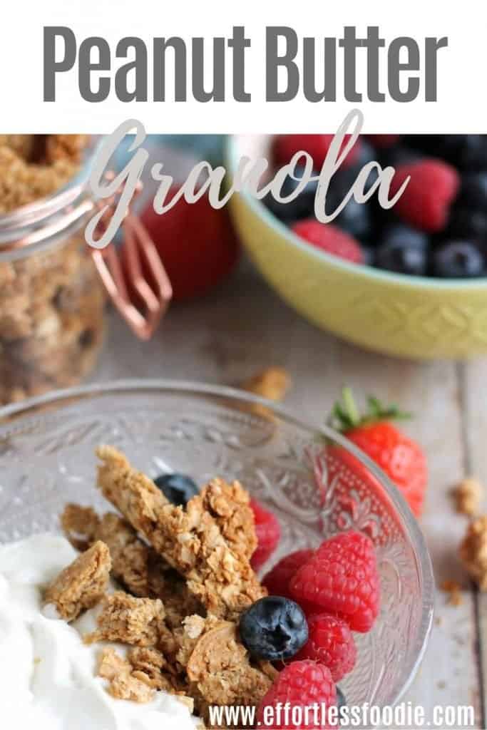 Peanut Butter Granola in a bowl.