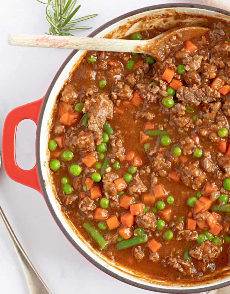 A pan of savoury mince.