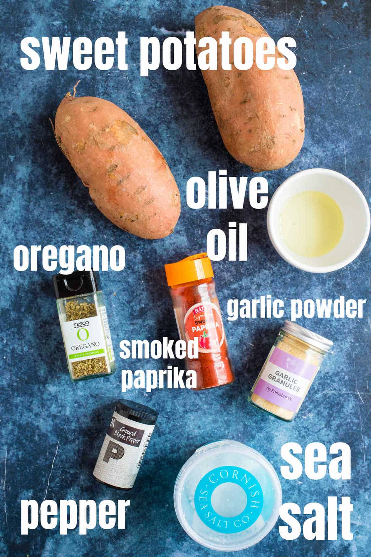 Ingredients need to make air fryer sweet potato fries.