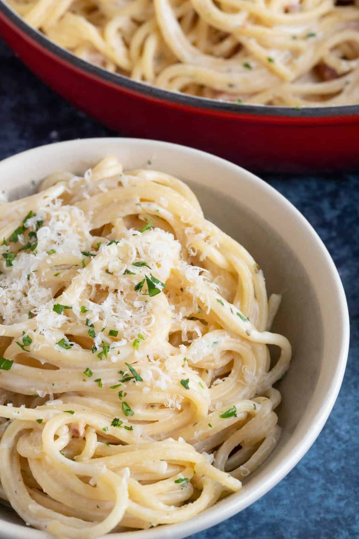 A bowl of Boursin pasta.