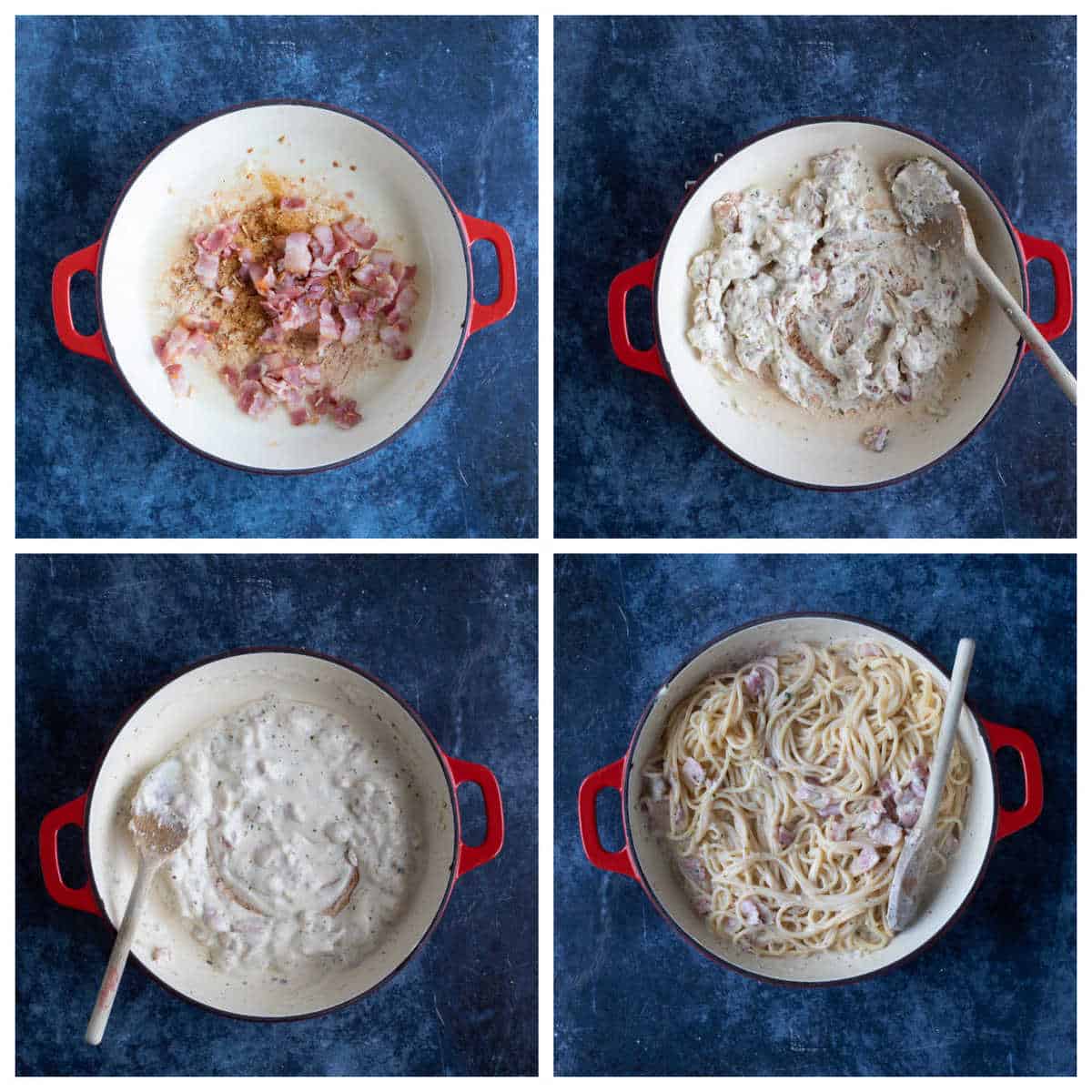 Step by step photo instructions for making Boursin Pasta.