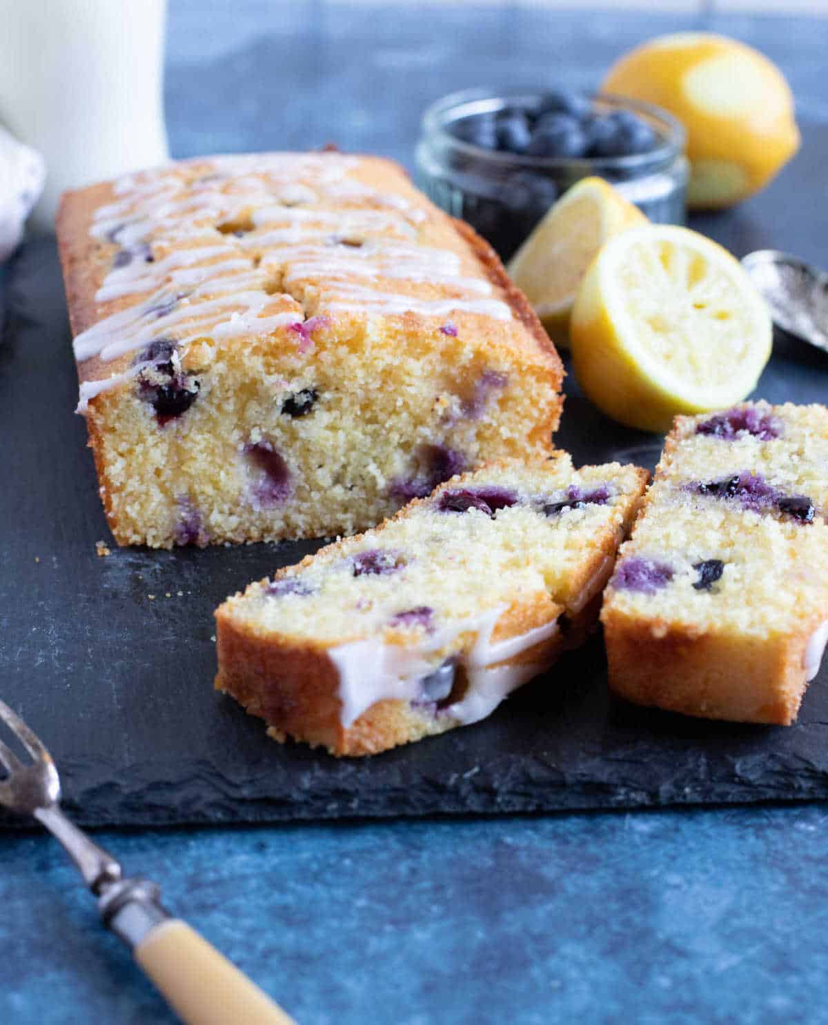 Slices of polenta cake.