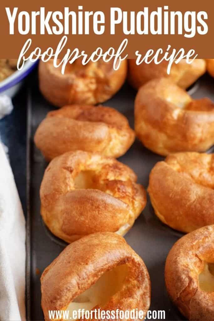 Yorkshire puddings Pin image with text.