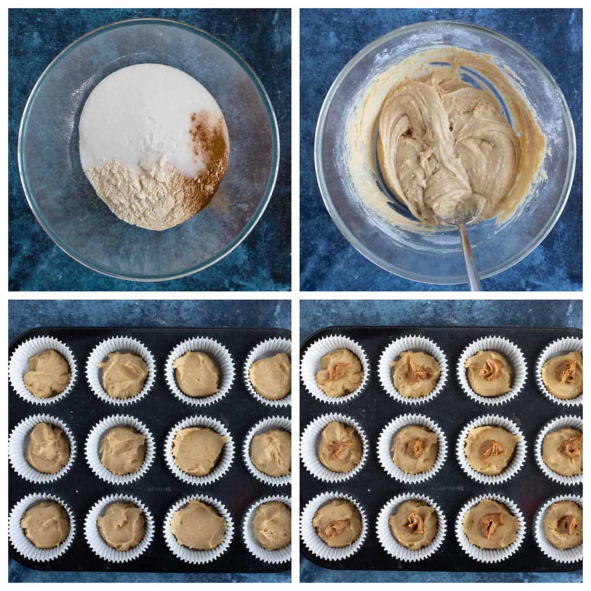 Step by step biscoff muffins.