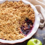 Fruity blueberry crumble with apples.