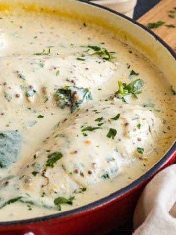 Creamy crème fraiche chicken.