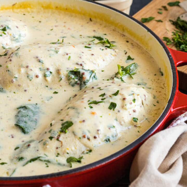 Creamy crème fraiche chicken.