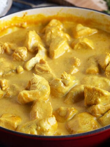 Creamy mango chutney chicken.