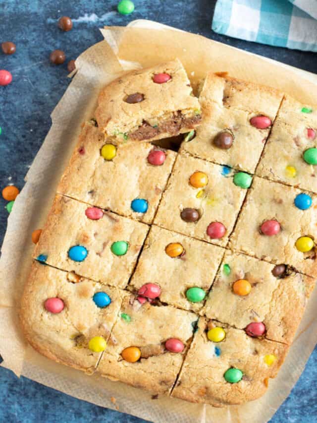 M&M Cookie Bars Story
