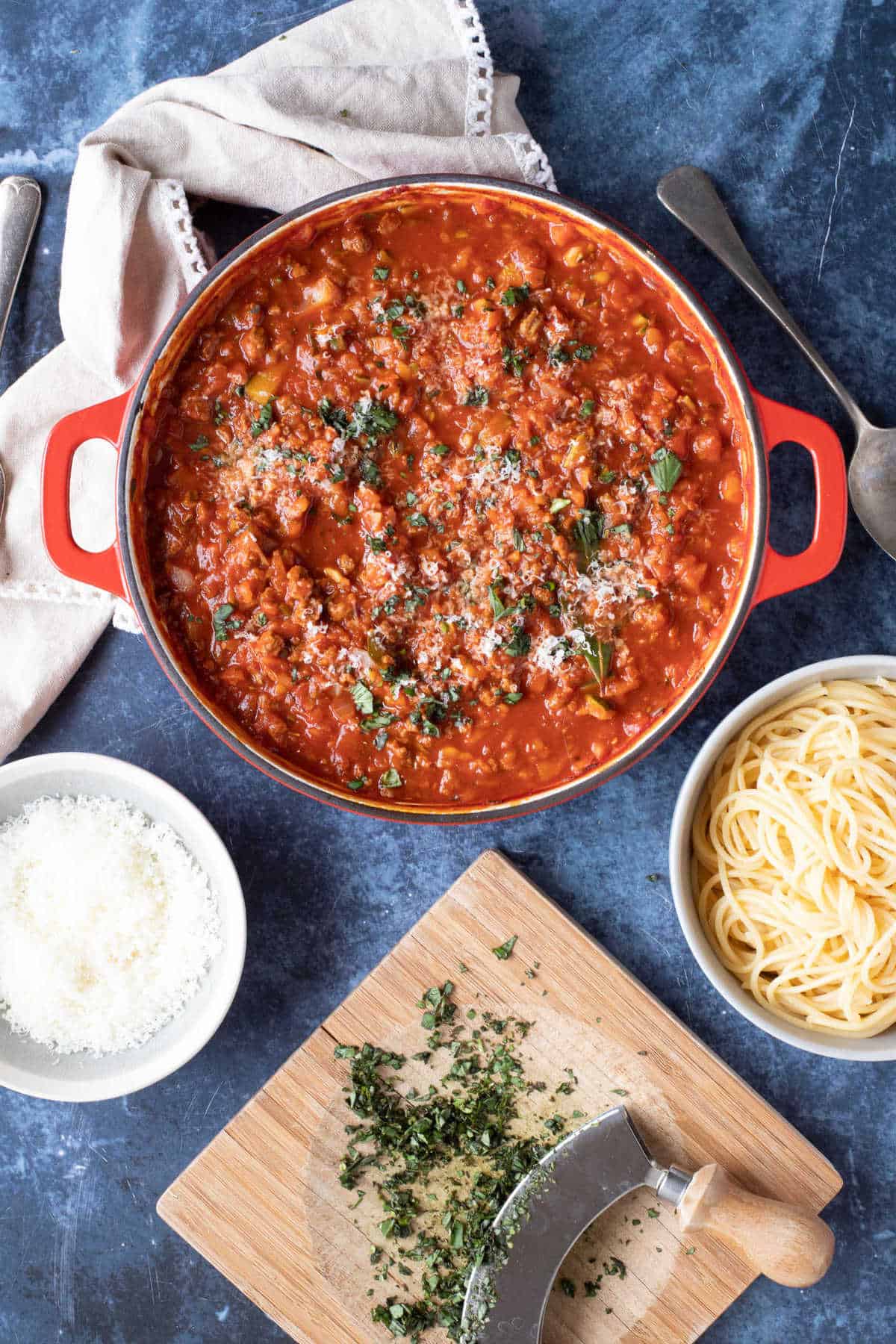 Quorn Bolognese with spaghetti.