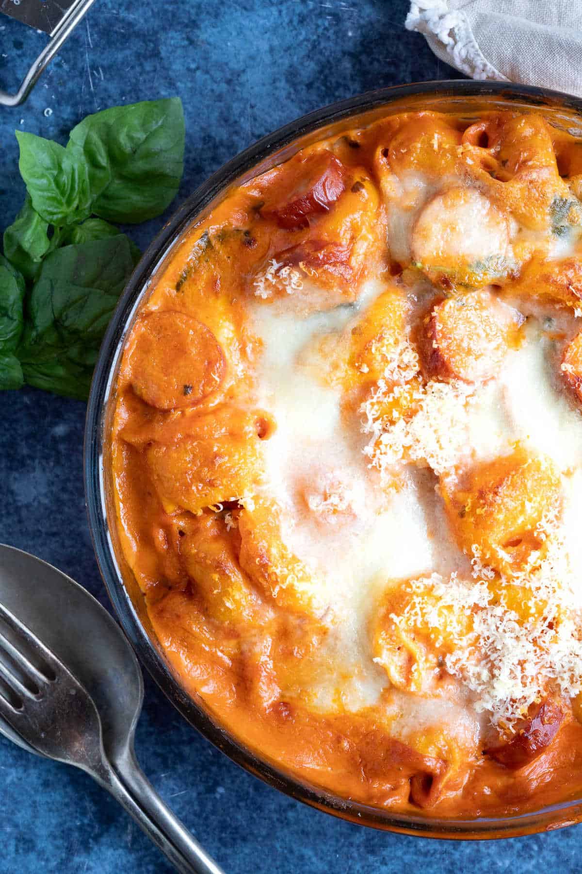 Tortellini pasta bake.