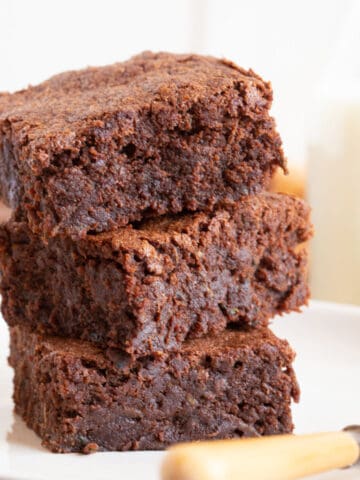 A stack of courgette brownies.