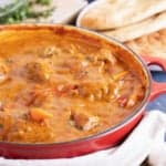 lamb balti with naan bread.