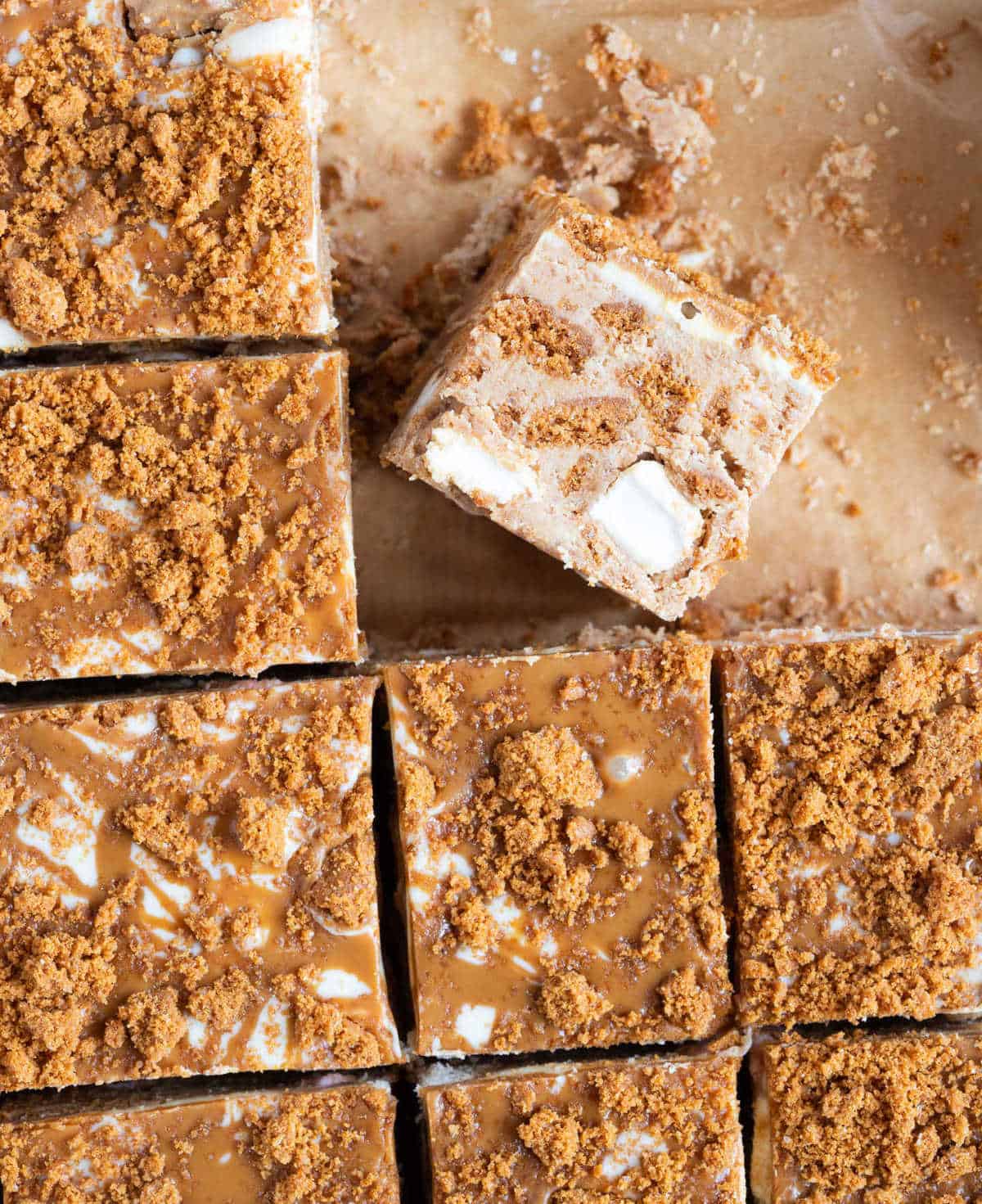 Biscoff rocky road squares.