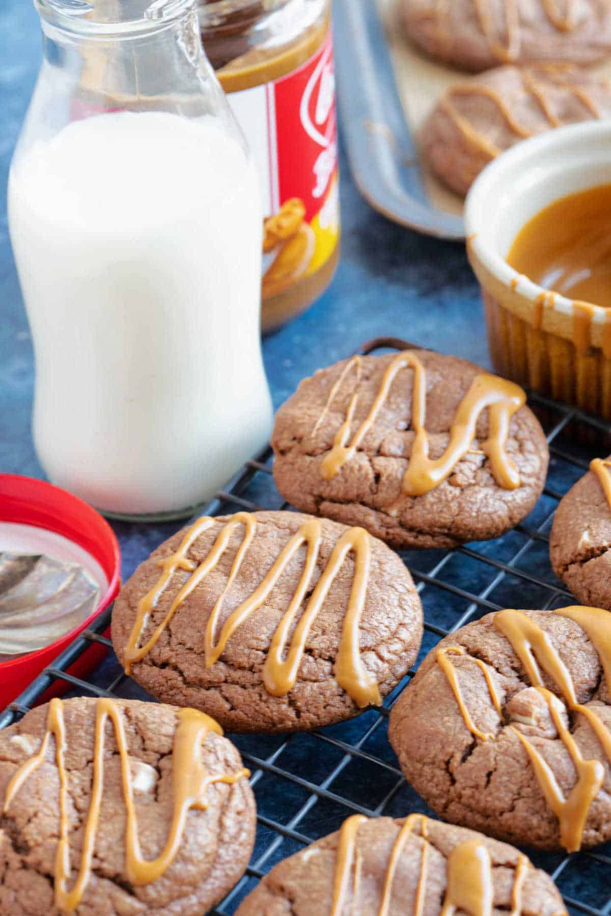 Biscoff cookies on a wire rack.