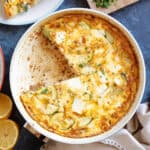 Courgette and feta frittata.