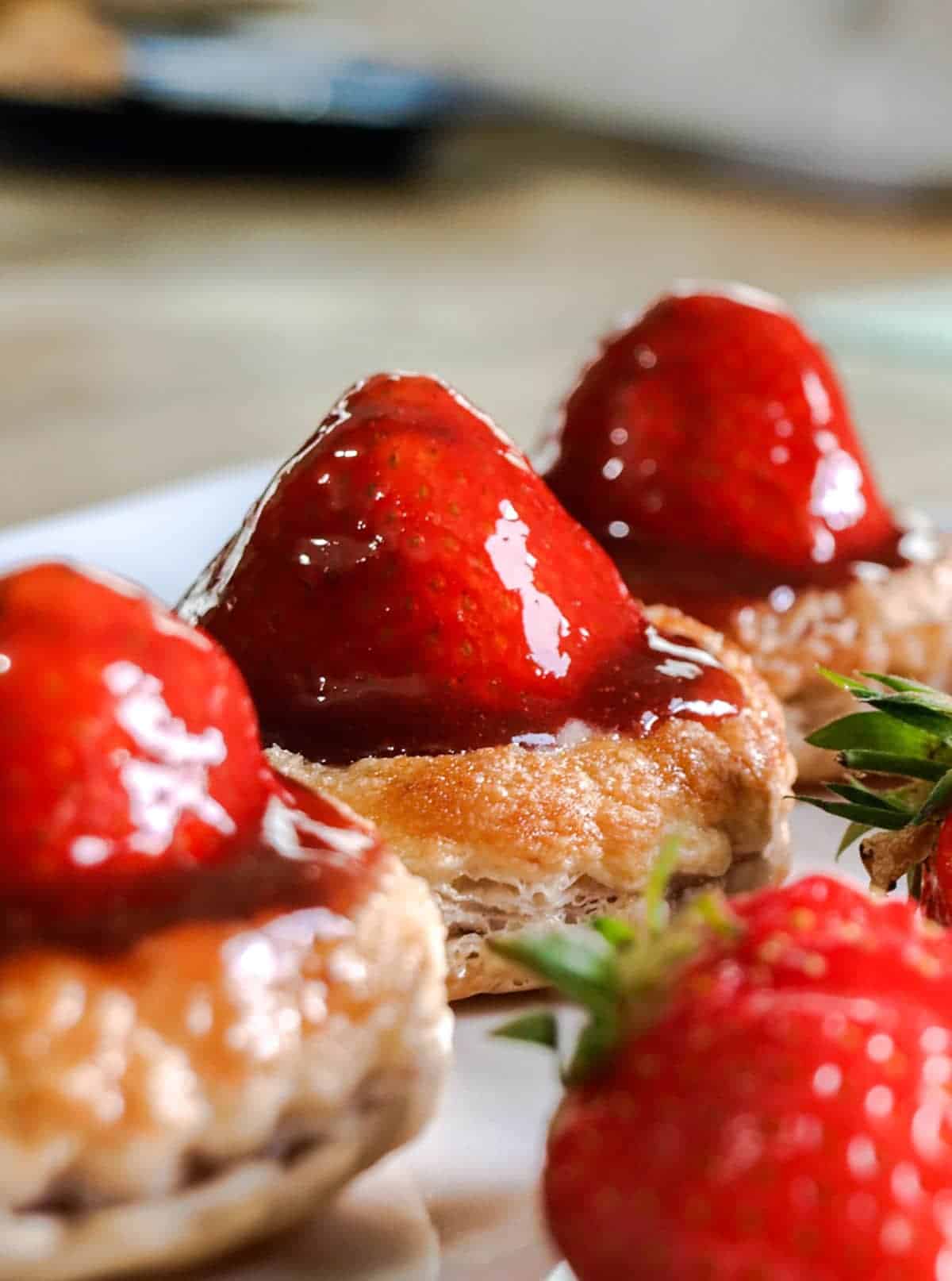 Puff pastry strawberry tarts.