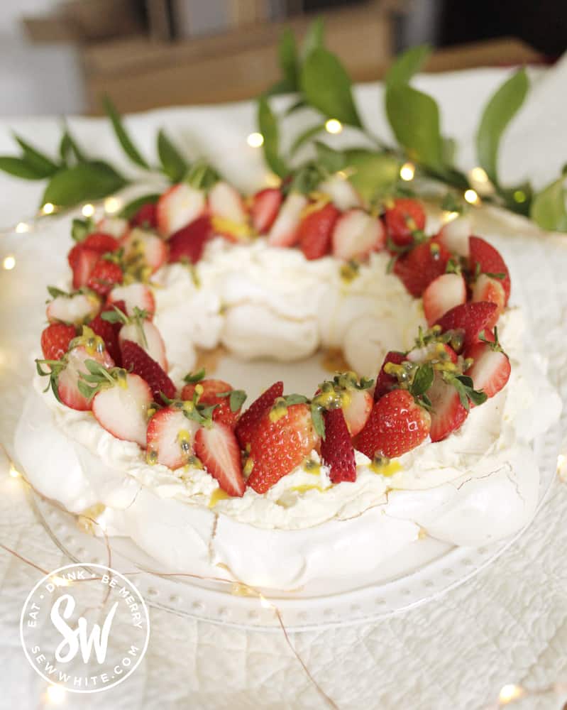 Strawberry Pavlova.