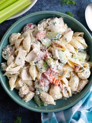 Chicken bacon pasta salad.