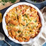 Chicken fajita pasta bake.