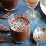 Chocolate orange pots dusted with icing sugar.