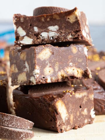 A stack of Terry's chocolate orange tiffin bars.