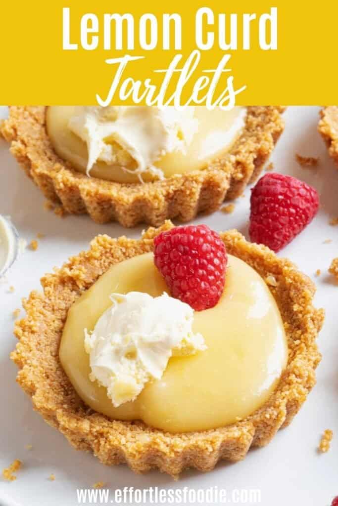 Lemon Curd Tartlets pin image.