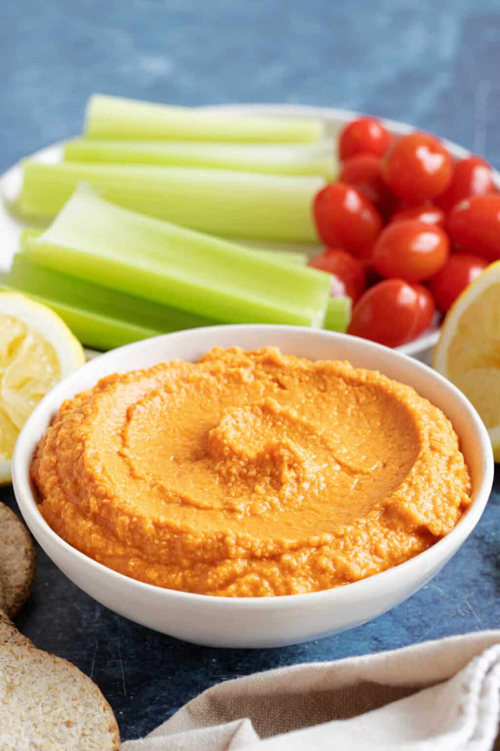 Roasted Red Pepper Hummus Effortless Foodie