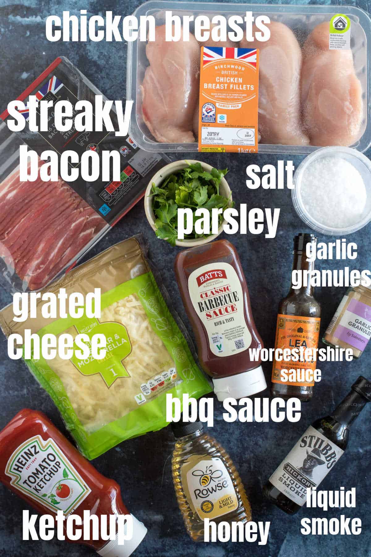 Ingredients for slow cooker  hunters chicken.