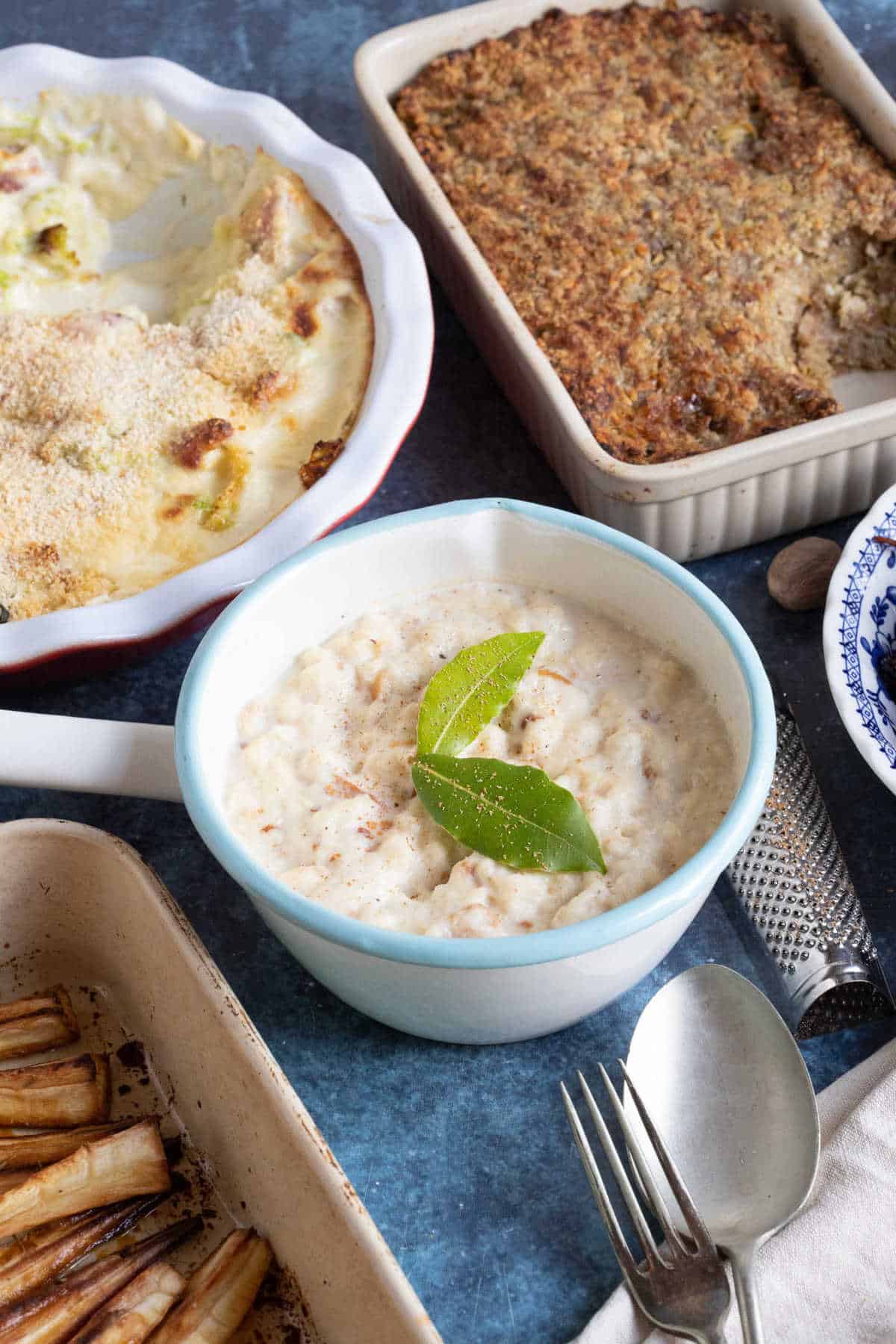 Easy bread sauce in a saucepan.